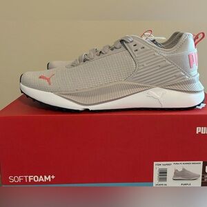 PUMA Women's PC Runner Sneaker Athletic Shoes, Gray/Pink